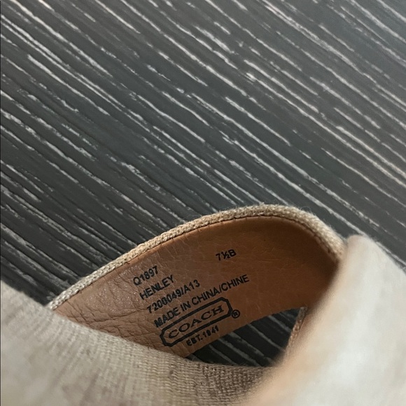 Coach Henley Linen Tan and Cream Espadrille Wedges - Picture 7 of 7